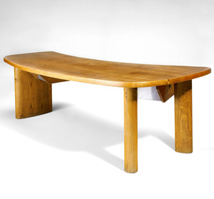 Escritorio de Oficina Moderno de Madera Maciza, Mesa de Escritura con Forma Orgánica y Cajones, Escritorio de Estudio - Product Image 3