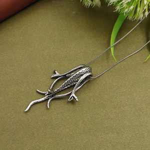 Collar con Colgante de Serpiente Plateada para Hombre, Joyería Animal, Colgante de Moda Gótica |   Proveedor de Joyería al por Mayor - Product Image 4