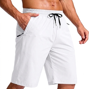 Shorts Bermuda Homme Écologiques Respirants Séchage Rapide Taille Mi-Haute Logo Avant Poches Zippées Cordon de Serrage Couleur Unie Décontractés Tendance - Product Image 2