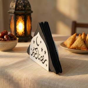 Elegant <b>Arabic</b> Table Napkin <b>Ring</b> Moon Star Cutout Design for Family Dinner Iftar Event Table Setting Home Dining - Product Image 5