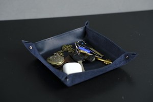 Boîte de rangement de luxe en cuir véritable avec fermeture à pression métallique, organiseur de bureau en cuir, accessoires, étui GLTY-0079 - Product Image 4