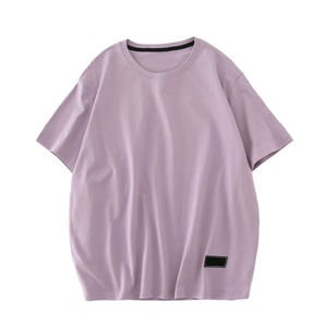 Mens <b>Peach</b> Crew Neck Short Sleeve Cotton Casual Summer Fashion Plain <b>Top</b> Custom Logo OEM ODM Wholesale Apparel - Product Image 2