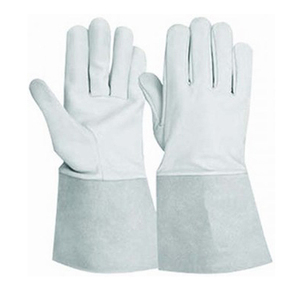 Gants de travail en cuir de chèvre blanc de haute qualité, chauds pour l'hiver, ouverture latérale, logo personnalisé, bande élastique - Product Image 6