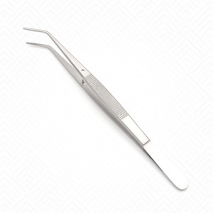 Pince de précision à verrouillage 18L, pointe de 1 mm, mâchoire dentée angulaire de 16 cm, en acier inoxydable chirurgical dentaire, instrument de manipulation des matériaux - Product Image 1