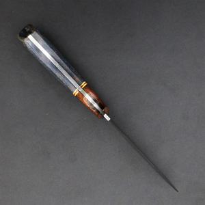 Couteau de chasse et de camping artisanal en acier Damas, lame fixe de 9 pouces à pointe clip, qualité industrielle avec manche en bois, OEM - Product Image 3
