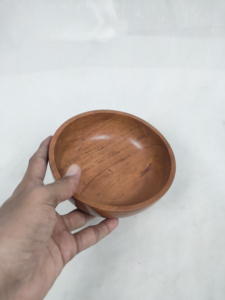 Bol de service rond en bois d'acacia, couleur naturelle, vaisselle, articles de cuisine, usage domestique et hôtelier, bols en bois pour table, en provenance d'Inde, en solde - Product Image 4