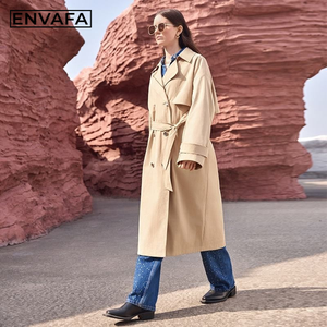 <b>Spring</b> New Trench <b>Coat</b> Fashion Style British Style <b>Women</b> Long Trench <b>Coat</b> - Product Image 3
