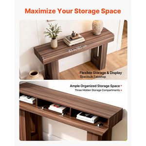 Consolle Rettangolare in Legno Stile Rustico da 63 Pollici, Tavolo Lungo e Stretto per Divano, Ideale per Ingresso e Magazzino - Product Image 4