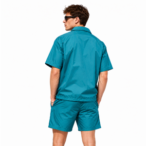 Conjuntos de camiseta y pantalones cortos de secado rápido para hombre, personalizados por el fabricante, conjuntos deportivos de verano de 2 piezas, conjuntos de chaqueta cortavientos de nailon de manga corta para hombre - Product Image 4