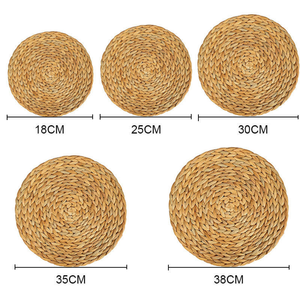 แผ่นรองจานสานมือจากผักตบชวาสำหรับตกแต่งโต๊ะอาหาร ชุดตกแต่งโต๊ะจากเส้นใยธรรมชาติสำหรับบ้าน ร้านอาหาร คาเฟ่ - Product Image 3