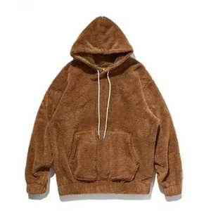 New Custom Logo Men's Winter <b>Sherpa</b> Hoodie Polyester/Cotton Puffer Fleece Oversized Digital Printing Pullover EU Size - Product Image 3