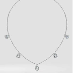 สร้อยคอเพชรทองคำแท้ 18K รุ่น AMBER JEWELS T-2100 ทรงบริลเลียนต์คัท พร้อมใบรับรอง IGI สไตล์ทันสมัยสำหรับทุกเพศ - Product Image 3