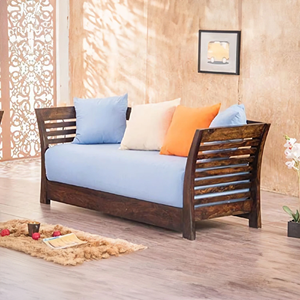 Juego de Sofás Extensibles de Madera de Sheesham y Cuero Kusum Art para Sala de Estar, Hotel, Villa, Almacén, Comedor, Escuela, Comodidad, Calidad de Exportación - Product Image 3