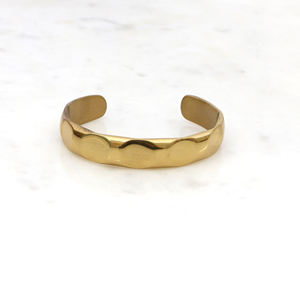 Handmade Hammered Brass Cuff <b>Bracelet</b> - <b>Adjustable</b> Gold Open Bangle for Women - Minimalist Boho Jewelry Gift - Raw Brass Jewelry - Product Image 1