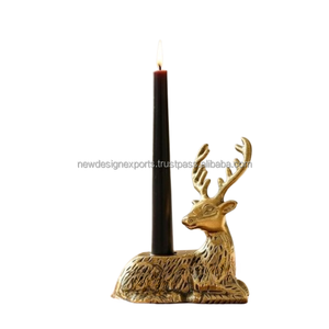 Support à bougie Premium Royal Stag – Décoration symbolique de renne doré pour intérieurs de luxe - Product Image 1