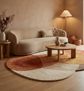 Eco Friendly Non-Slip High Density Wool Modern Geometric <b>Thick</b> Rug for Kids Room Office Hallway Indian Supplier - Product Image 1