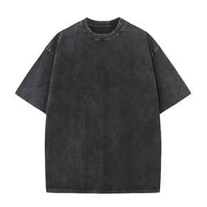 Heavyweight 100% Cotton Drop-Shoulder Oversize T-Shirt Acid Wash Black <b>Long</b> Length Light Bamboo Plus Size Tops - Product Image 2