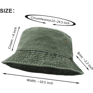 Chapeau Bob Unisexe en Toile de Coton Vert Couleur Unie Style Décontracté Printemps-Été Taille Adulte 56-58CM - Product Image 3