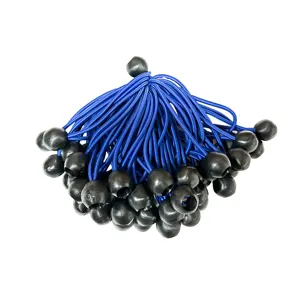 Wholesales 4mm High Elastic Tent Black Ball Head Bungee Cords Rubber Latex Bungee Cord with Ball