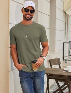 Men's Cotton Spandex T-Shirt Digital Print O-Neck Short Sleeve Loose Fit Eco-Friendly Quick Dry Breathable Casual 180g Knitted - Product Image 3