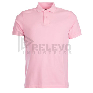 Polo à manches courtes rose pour homme Relevo Industries, 100% coton, couleur unie, col rabattu - Product Image 2