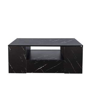 Tavolino da 14,57 in legno moderno con 2 cassetti e ripiano aperto a LED alto per soggiorno tavolo centrale - Product Image 3