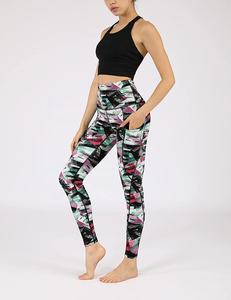 Pantalones de Yoga de cintura alta con estampado personalizado para mujer, mallas de entrenamiento para correr, gimnasio, con bolsillos - Product Image 4