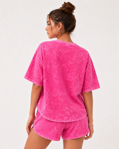 Ensembles d'été pour femmes, tenue tendance en deux pièces assorties avec un haut respirant et un short pour un usage quotidien décontracté et les vacances - Product Image 3