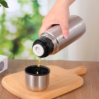 Bouteille isotherme en acier inoxydable avec couvercle sécurisé anti-fuite, logo personnalisé, cadeau promotionnel
