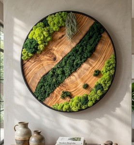Arte de Musgo en Madera, Decoración Forestal, Panel de Pared Natural, Obra de Arte Verde, Diseño Hecho a Mano, Exhibición de Musgo Preservado, Interior Orgánico - Product Image 4