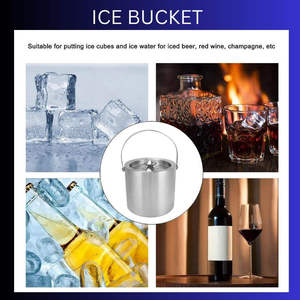 Seau à glace moderne en métal Lavie Creations LCa-462 (5L) pour refroidir le vin et servir les boissons - Product Image 6