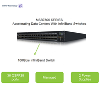 Commutateur InfiniBand MSB7890-ES2F EDR 100 Gbit/s 36xQSFP28 1U double alimentation AC 7,2 Tbit/s sans blocage 90 ns latence ultra-faible pour HPC et données IA