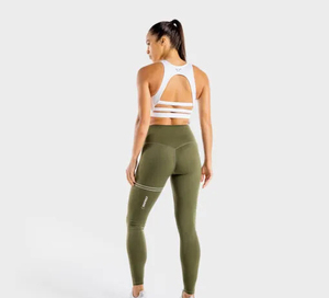 Wholesale Women's Spandex/Polyester High Waist Drawstring Solid Eco-Friendly Tummy <b>Control</b> Stretchable Workout Yoga <b>Leggings</b> - Product Image 6