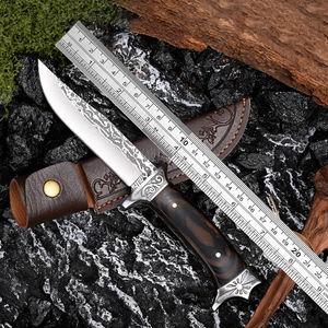 Cuchillo Bowie LEGACY BLADES de Acero con Alto Contenido de Carbono, Hecho a Mano, de Primera Calidad, para Caza y Camping, con Mango de Madera y Funda, Hoja Fija - Product Image 4