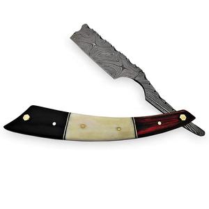 Jexmoo DIY OEM Navaja de Afeitar Recta Tradicional de Acero de Damasco Hecha a Mano de 7 Pulgadas con Funda de Cuero para Barberos, 14 Días de Garantía, 1 Cuchilla de Regalo - Product Image 3