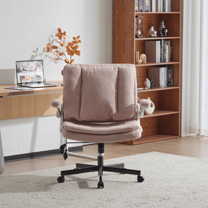 Silla de Oficina con Patas Cruzadas, Soporte Lumbar Dinámico con Airbag, Respaldo Abatible y Brazos Abatibles, Asiento Ancho - Product Image 1
