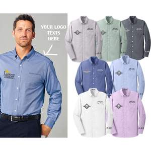 2025 S658 Camisas de vestir con bordado personalizado para hombres Super Pro Oxford con agregar textos de logotipo Blusas y camisas para mujeres - Product Image 3