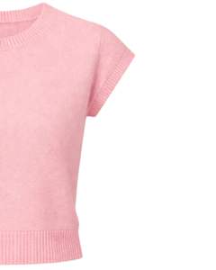 Suéter de Punto sin Mangas para Mujer, Color Rosa Bebé, Personalizado, Suave y Ligero, Cuello Redondo, Informal, Chaleco de Verano, Elegante y Moderno - Product Image 2