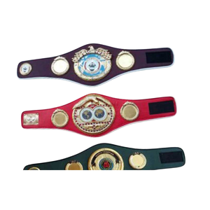 Juego de 3 Cinturones de Campeonato Personalizables en Rojo, Verde y Morado, Cinturones de Boxeo de Primera Calidad con Emblemas Dorados - Product Image 6