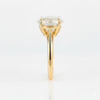 Bague de fiançailles solitaire ovale en or jaune 9 carats plaqué or, diamant de laboratoire, certifiée IGI, cadeau de mariage moderne pour femme, ANIVA