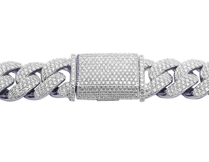 Luxury Ice Cuban Link Chain <b>Necklace</b> 925 Silver Diamond Curb Chain Bold <b>Statement</b> Jewelry For Men And Women Premium Fine Fashion - Product Image 3