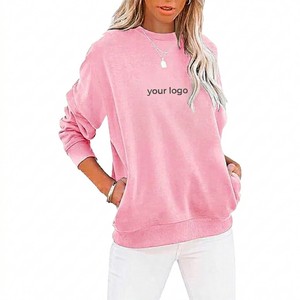 เสื้อสเวตเชิ้ตผู้หญิงคอกลมผ้าฝ้าย 100% สีตามสั่ง เนื้อผ้าฟลีซสำหรับฤดูหนาว แห้งเร็ว ระบายอากาศได้ดี เป็นมิตรกับสิ่งแวดล้อม มีไซส์พลัส รับผลิตแบบ OEM ODM - Product Image 1