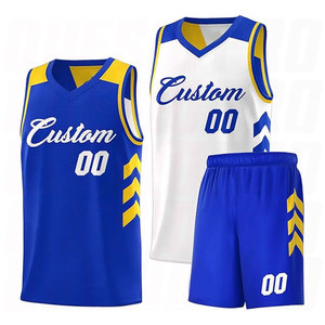 Tenue de basketball élégante de haute qualité, respirante, anti-boulochage, uniforme par sublimation, grande taille, réversible, pour équipe de basketball - Product Image 1