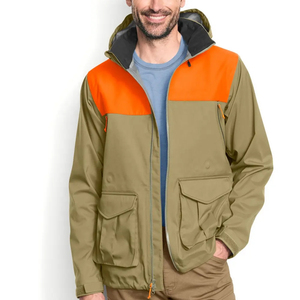 เสื้อแจ็คเก็ตกันน้ำสำหรับผู้ชาย สีเขียวมะกอก-ส้ม แบบ Color Blocking ผ้า Soft Shell แขนยาว เหมาะสำหรับใส่ในฤดูใบไม้ร่วง - Product Image 5