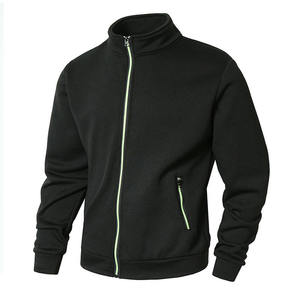 Autumn Winter Men's Custom Sport <b>Fleece</b> Varsity <b>Jacket</b> OEM Service Windproof Breathable Eco-Friendly Casual Loose Stand Zipper - Product Image 2
