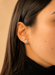 3 Carat Total Weight Round Cut Lab Grown Diamond Stud <b>Earrings</b> 14K White Gold Basket Setting IGI Certified E-VVS2 - Product Image 4