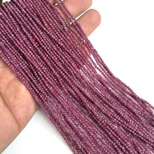 Perles rondes en rubis naturel 2 mm, qualité AAA, micro-facettées, fil de perles de 13 pouces, perles de rubis rouge naturel pour bijoux - Product Image 2
