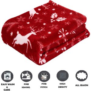 Coperta in Velluto di Lusso con Stampe Natalizie, Super Morbida in Pile Corallo, Calda e Accogliente per l'Inverno, Ideale per Arredamento Casa e Tema Festivo - Product Image 1