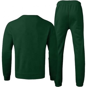 Survêtement de gymnastique deux pièces en coton imprimé solide de luxe pour hommes taille XL coupe ample col rond manches longues en gros pour l'hiver - Product Image 4