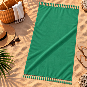 Toalla de Playa Fouta 100% Algodón, Super Absorbente, de Secado Rápido, Toalla Turca para Uso en la Playa, 100% OEM, Color Sólido - Product Image 5